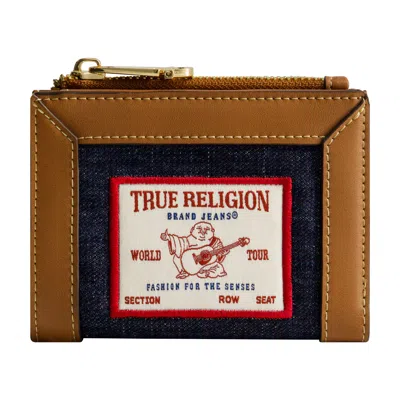 True Religion Buddha Patch Small Denim Wallet In Brown