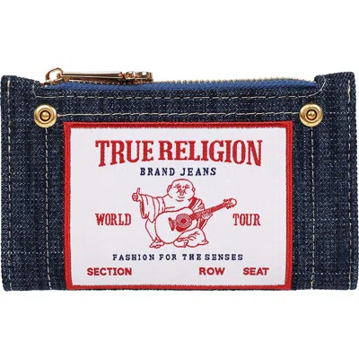 True Religion Buddha Patch Small Wallet In Blue
