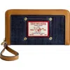 True Religion Buddha Patch Zip Around Wristlet In Blue