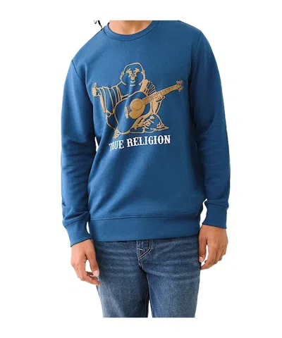 True Religion Buddha Puff Logo Sweatshirt In Blue