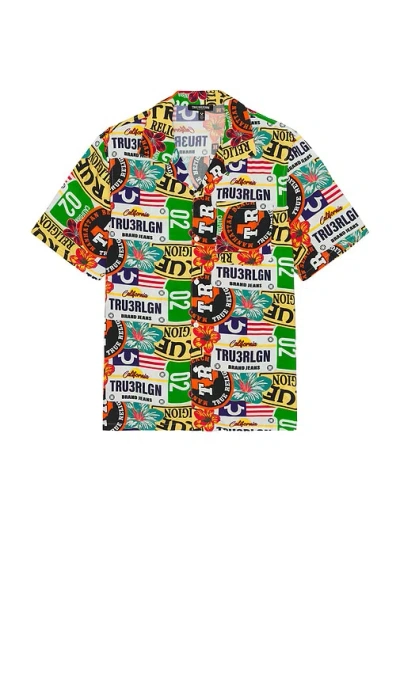 True Religion Button-down-camp-hemd In Green