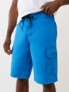 True Religion Cargo Board Shorts In Blue