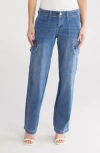 True Religion Cargo Denim Jeans In Medium Wintry