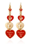 True Religion Cascading Red Heart Linear Earring In Red