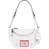 True Religion Chain Handle Denim Hobo In White