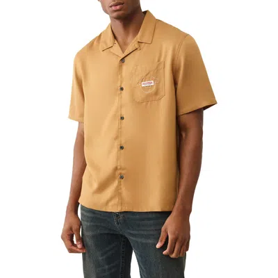 True Religion City Appliqué Camp Shirt In Yellow