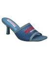True Religion Coi Mesh Slip On Heel In Blue