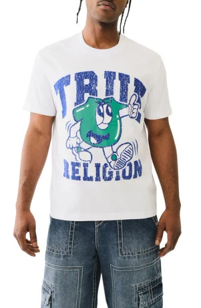 True Religion College Shoey Graphic T-shirt In White