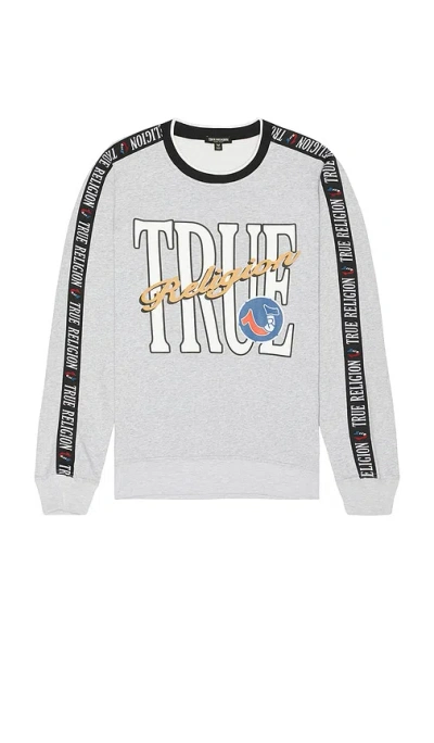 True Religion Color Block Sweatshirt In 麻灰色