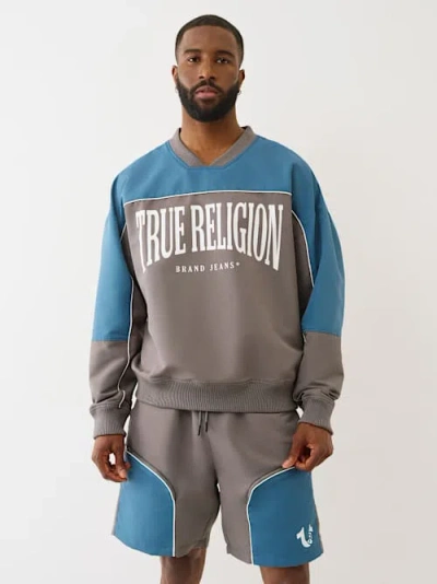 True Religion Colorblock Boxy Pullover