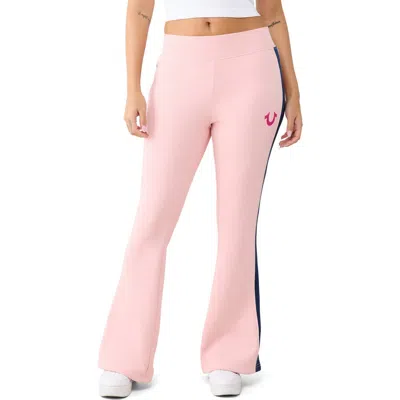 True Religion Colorblock Flare Pants In Pink