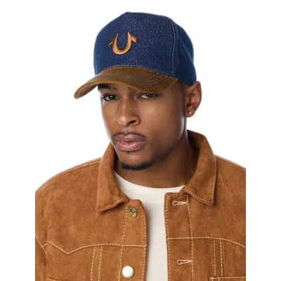 True Religion Contrast Brim Denim Horseshoe Hat In Blue