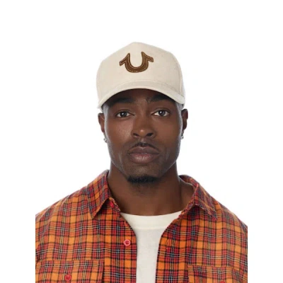 True Religion Contrast Horseshoe Suede Hat In Neutral