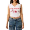True Religion Contrast Stitch Crop Graphic T-shirt In Optic White