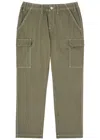 True Religion Contrast-stitch Twill Cargo Trousers In Khaki