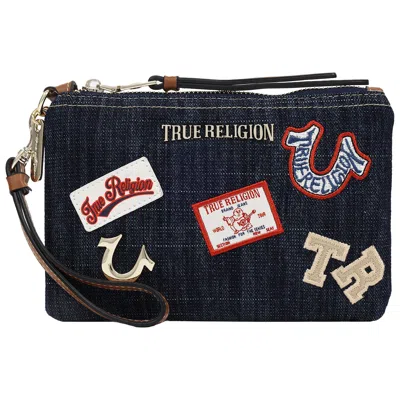 True Religion Cooper Parkchester Denim Wristlet Pouch In Blue