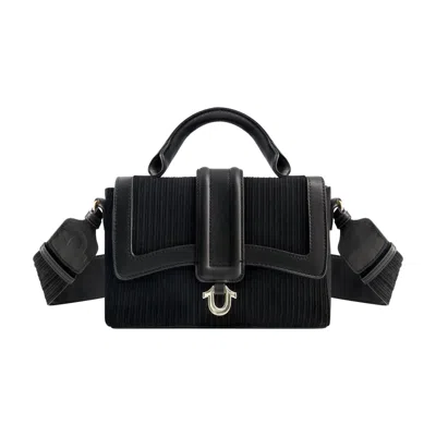 True Religion Cordoroy Mini Satchel In Black