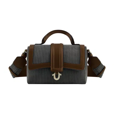 True Religion Cordoroy Mini Satchel In Grey