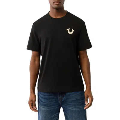 True Religion Crackle World Graphic T-shirt In Jet Black