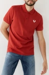 True Religion Crafted With Pride Polo In Ruby Red W Tipping