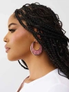 True Religion Crescent Horseshoe Hoop Earrings In Pink