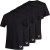 True Religion Crew Neck Undershirts 4 Pack In Black