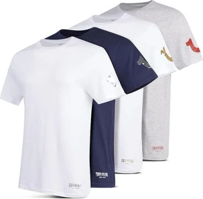 True Religion Crew Neck Undershirts 4 Pack In Multi