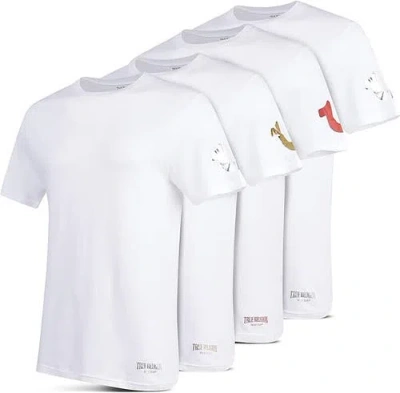 True Religion Crew Neck Undershirts 4 Pack In White