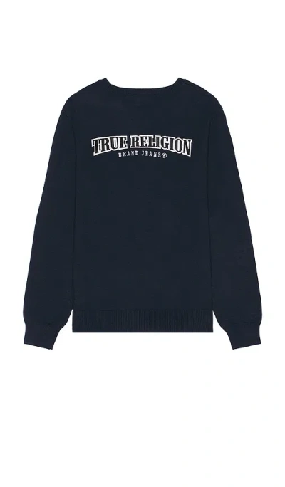 True Religion Crewneck Sweater In 裙蓝色