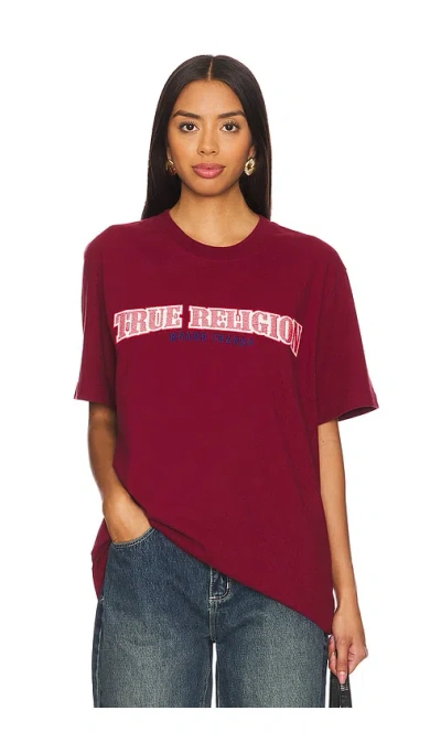 True Religion Cross Stitch Arch Tee In Red