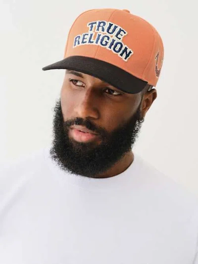 True Religion Cross Stitch Western Cap In Orange