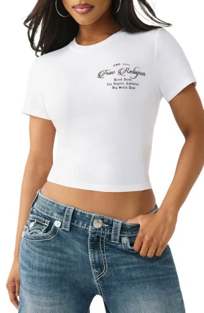True Religion Crystal Buddha Baby T-shirt In White