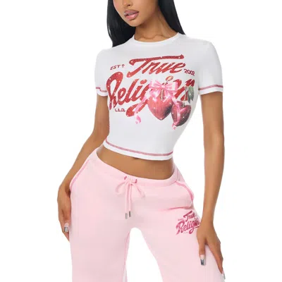 True Religion Crystal Cherry Baby T-shirt In White