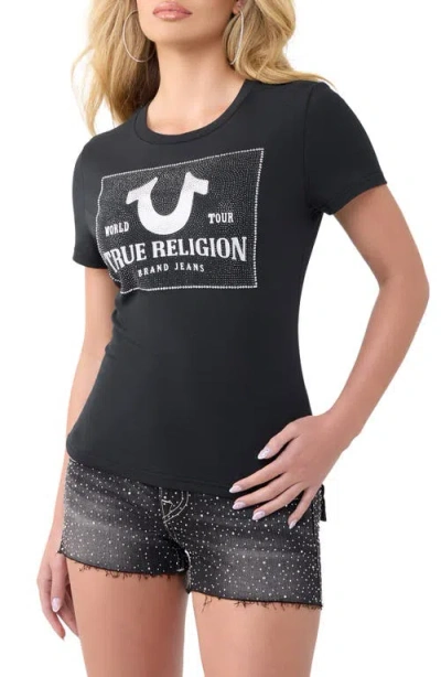 True Religion Crystal Classic Crewneck T-shirt In Black