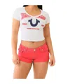 TRUE RELIGION CRYSTAL HORSESHOE V NECK BABY TEE