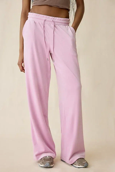 True Religion Crystal Horseshoe Velour Wide Leg Sweatpant In Mauve, Women's At Urban Outfitters In Pink