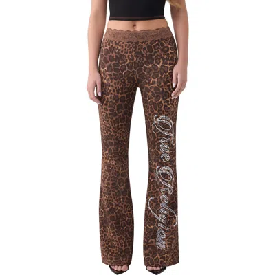 True Religion Crystal Lace Waist Bootcut Pants In Brown