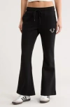 True Religion Crystal Logo Flare Sweatpants In Black
