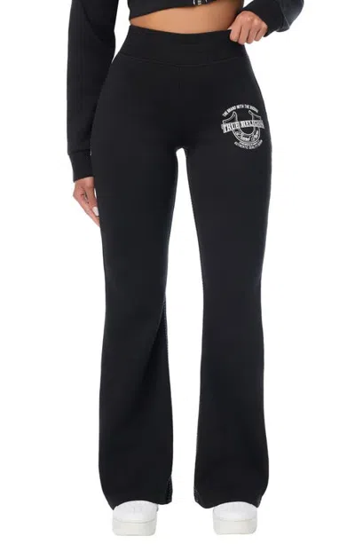 True Religion Crystal Mr. Big Bootcut Sweatpants In Jet Black
