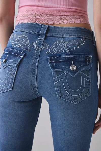 True Religion Crystal Wing Becca Low-rise Bootcut Jean In Marina, Women's At Urban Outfitters
