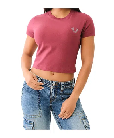 True Religion Crystal World Tour Baby Tee In Multicolor