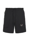 True Religion Curved Nylon Shorts