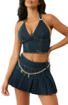 True Religion Denim Halter Top In Blue