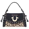 True Religion Denim Leopard Eyelet Trim Flap Bag In Multi