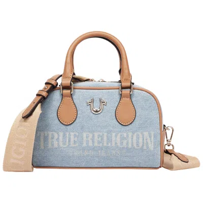 True Religion Denim Logo Mini Satchel Crossbody Bag In Blue