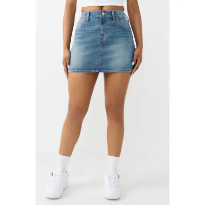 True Religion Denim Miniskirt In Blue