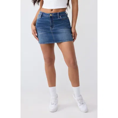 True Religion Denim Miniskirt In Blue