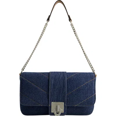 True Religion Denim Silver Hardware Flap In Blue