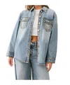 True Religion Denim Super T Shacket In Gray