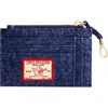 True Religion Denim Zip Card Case In Blue